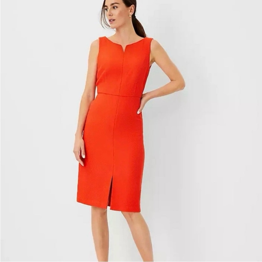 Ann Taylor Orange Tweed Sheath Dress